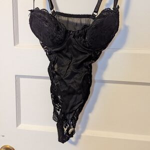 Elegant Black Lace Bodysuit